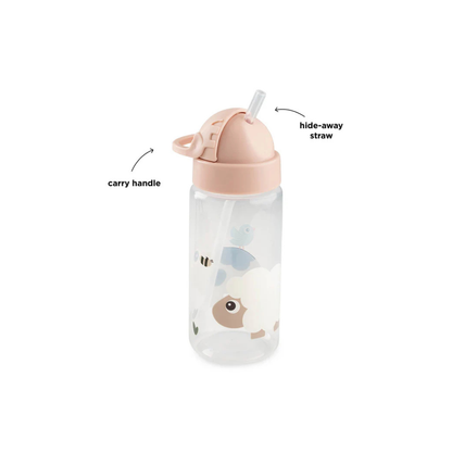 Drinkfles met rietje - Straw bottle - Tiny farm - Powder - 350 ml - Done by Deer