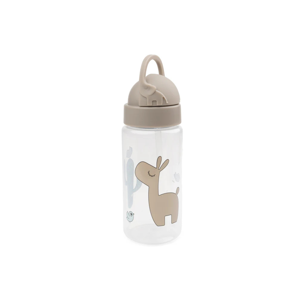 Drinkfles met rietje - Straw bottle - Tiny farm - Sand/Lalee - 350 ml - Done by Deer