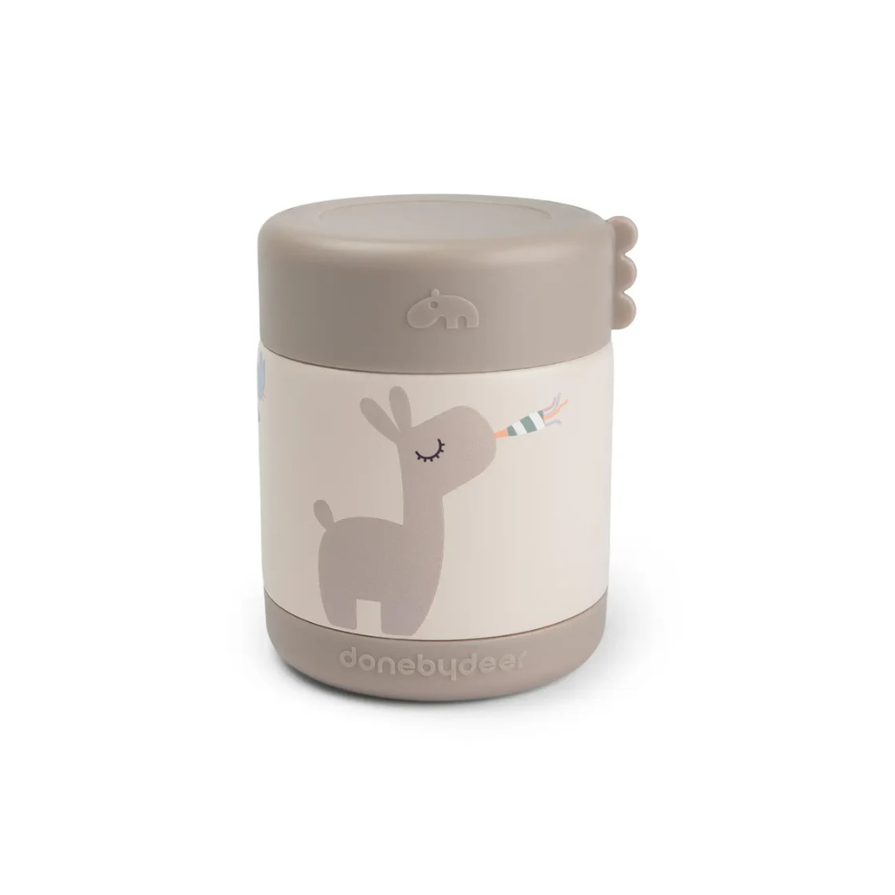 Thermo bewaarbeker - Insulated food jar - Celebration - Sand - 300 ml - Done by Deer - productfoto