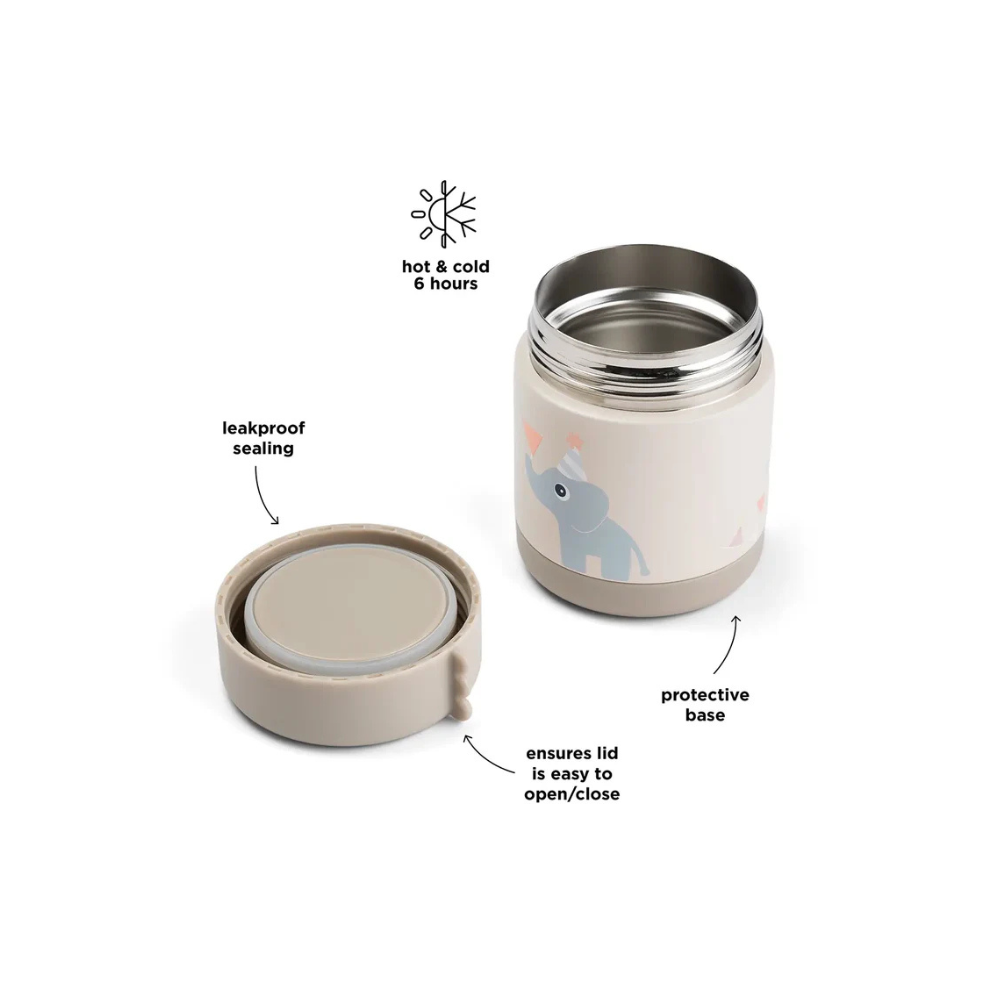Thermo bewaarbeker - Insulated food jar - Celebration - Sand - 300 ml - Done by Deer - productfoto - afbeelding 2