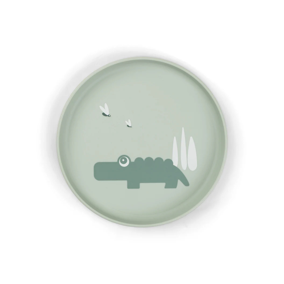Anti slip bordje - Foodie plate - Croco - Green - Done by Deer - productfoto