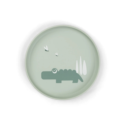 Anti slip bordje - Foodie plate - Croco - Green - Done by Deer