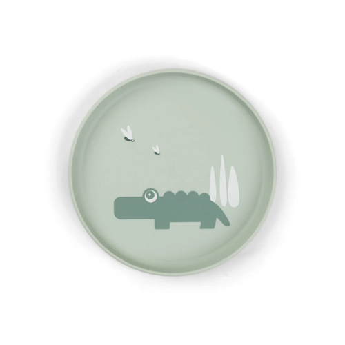 Anti slip bordje - Foodie plate - Croco - Green - Done by Deer - productfoto