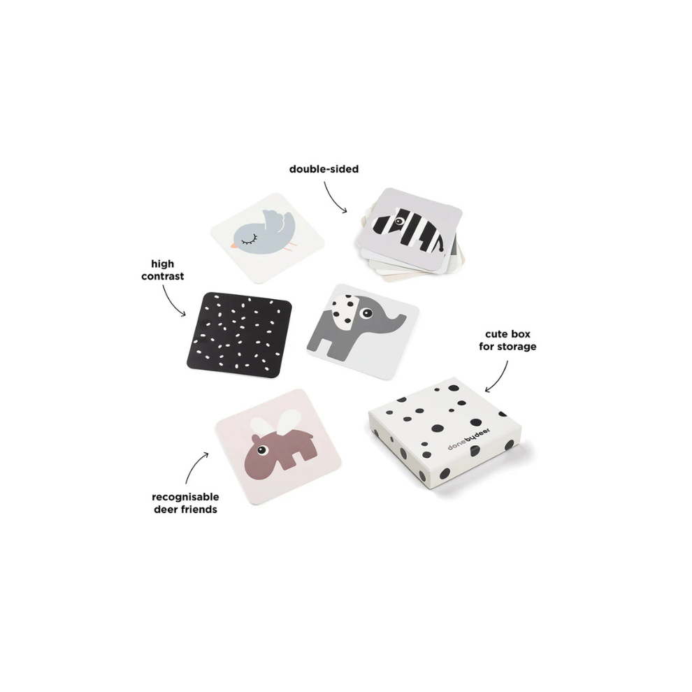 Visuele Stimuleringskaarten - Baby contrast cards 10-pack - Elphee - Colour mix - Done by Deer