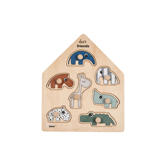 Legpuzzel - Peg puzzle - Deer friends - Colour mix - Done by Deer