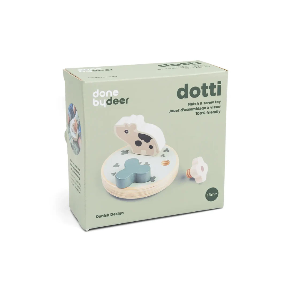 Match & screw toy - Houten speelgoed - Dotti - Colour mix - Done by Deer