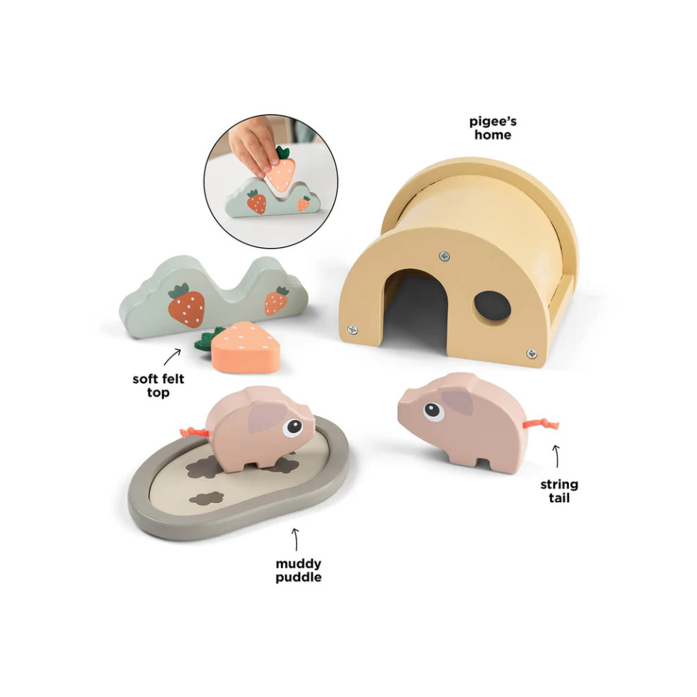 Houten boerderij set - Tiny farm play set - Pigee - Colour mix - Done by Deer - productfoto