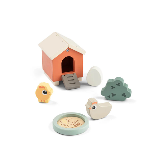 Houten boerderij set - Tiny farm play set - Clucky - Colour mix - Done by Deer