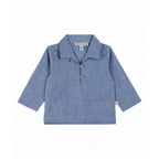 Overhemd top - Katoen - Chemise Chamray - Spijkerblauw - Emile et Ida - productfoto