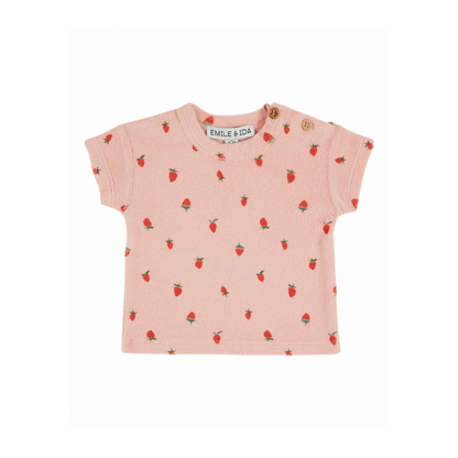 Terry T-shirt - Tee shirt eponge - Pink/Strawberries - Emile et Ida