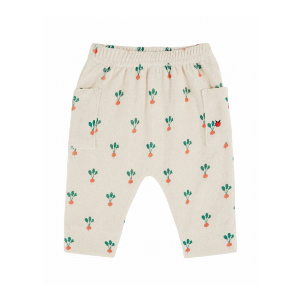 Terry shorts - Sarouel Sponge - Organic cotton mix - Beetroot/Off-white - Emile et Ida