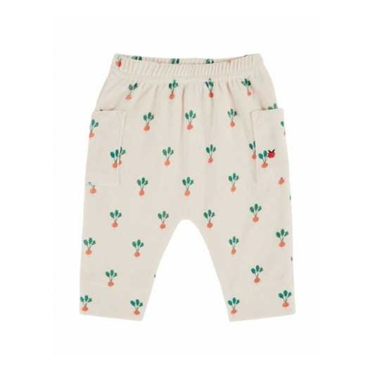 Terry shorts - Sarouel Sponge - Organic cotton mix - Beetroot/Off-white - Emile et Ida