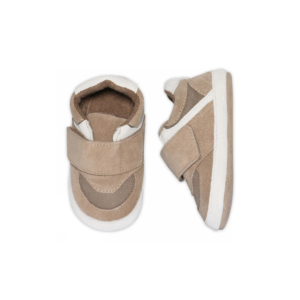 Babyslofjes Sneaker Look - Suède & Mesh - Beige/Natural - Melton