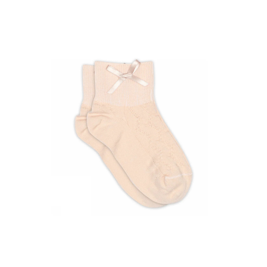 Pointelle socks with bow - Una short sock bow - MP Denmark