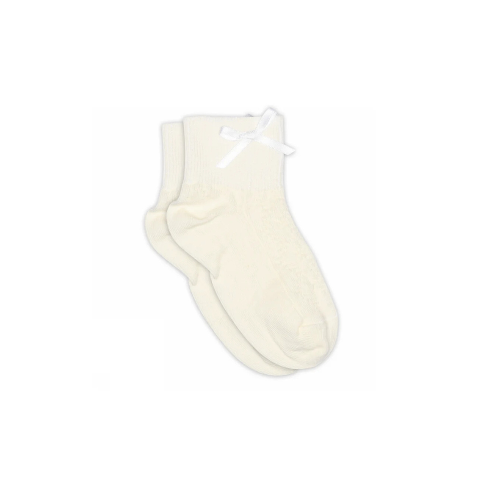 Pointelle sokjes met strikje - Una short sock bow - MP Denmark - productfoto