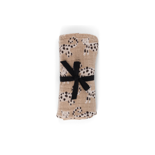 Hydrophilic cloth Bianca - Baby Leopard print - Little Leopards - Muslin cotton - Rose in April