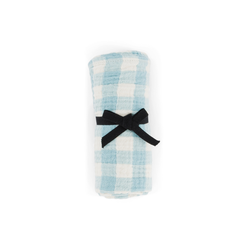 Hydrophilic cloth Bianca - Vichy Canal blue/blue - Muslin cotton - Rose in April