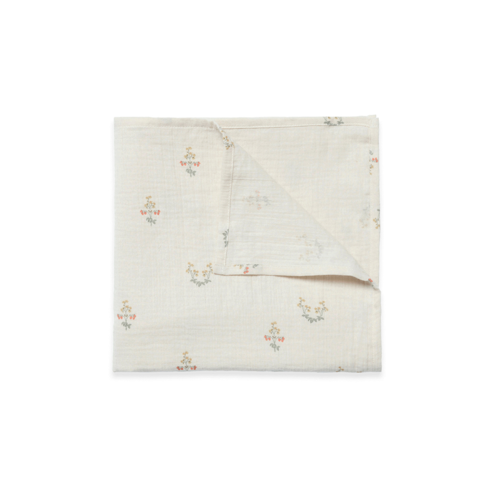Hydrofiele doek 110x110cm - Muslin Swaddle Blanket Fraise - Biologisch Katoen - Garbo & Friends