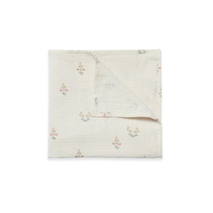 Hydrofiele doek 110x110cm - Muslin Swaddle Blanket Fraise - Biologisch Katoen - Garbo & Friends