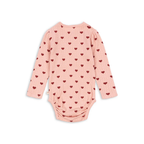 Minnie Romper - Amour Rouge met Rode Hartjes - Pointelle - Biologisch Katoen - GOTS - Konges Sløjd- achterkant