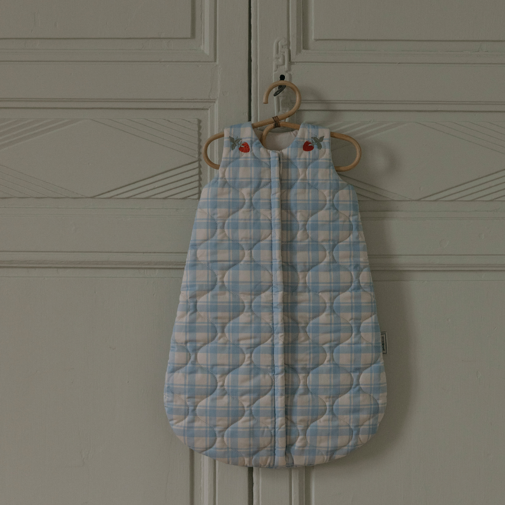Gewatteerde Slaapzak - Plaid Sky Blue - Biologisch katoen - Garbo&Friends - productfoto - afbeelding 5