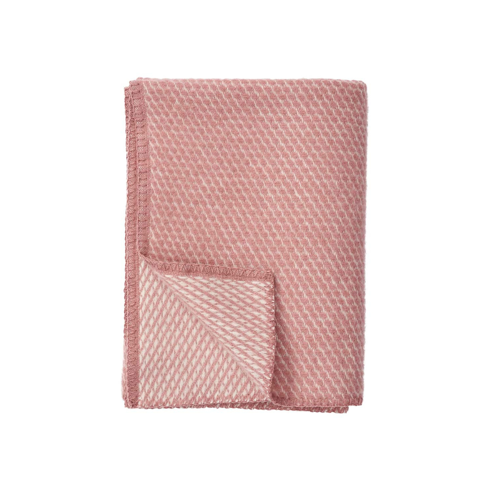 Wieg - of ledikantdeken Velvet - Zuiver scheerwol - Old Pink/Roze - Klippan - productfoto