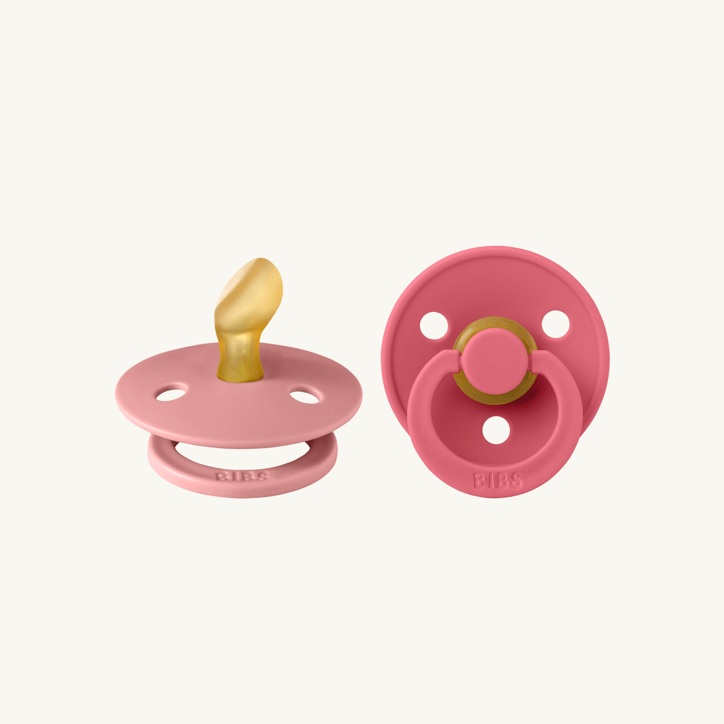 Colour fopspenen 2-pack - Dusty Pink/Coral - Anatomisch - Natuurlijk rubberlatex - BIBS