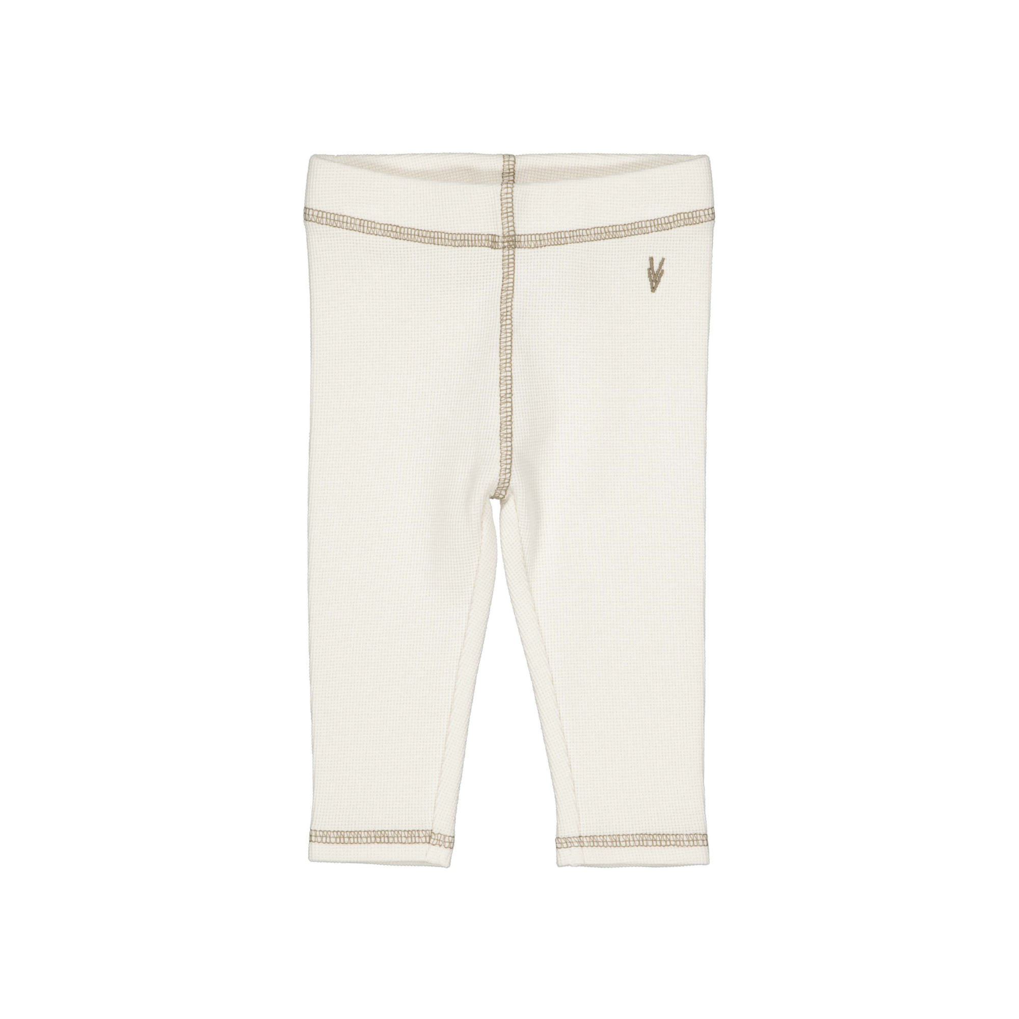 Legging broekje Niels - White Cream - 100% katoen - LEVV Labels - voorkant