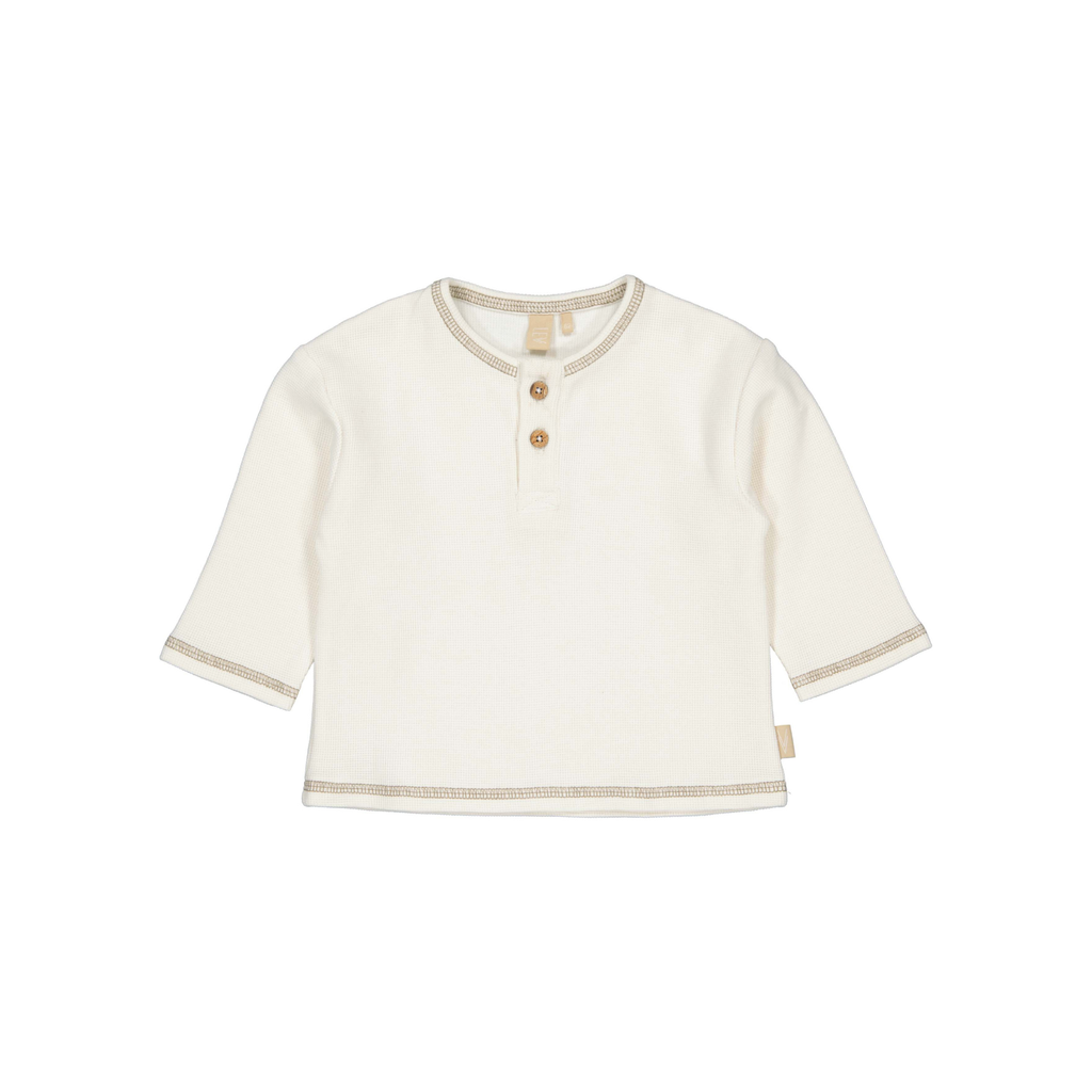 Top lange mouw Nathan - Cream White - 100% katoen - LEVV Labels - voorkant