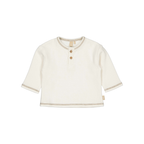Top lange mouw Nathan - Cream White - 100% katoen - LEVV Labels - voorkant