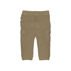 Gebreid cargo broekje Nolan - Light Brown - 100% katoen - LEVV Labels - achterkant