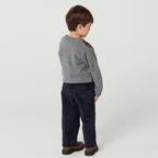 Gebreide trui met ruitpatroon - Argyle Sweater - Lamswol - Copenhagen Colors - achterkant kind met lange broek