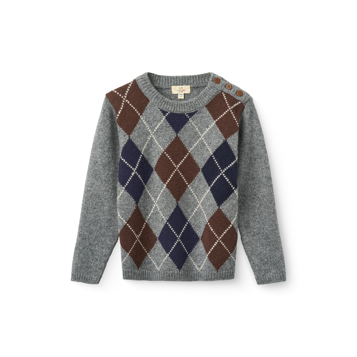 Gebreide trui met ruitpatroon - Argyle Sweater - Lamswol - Copenhagen Colors - voorkant