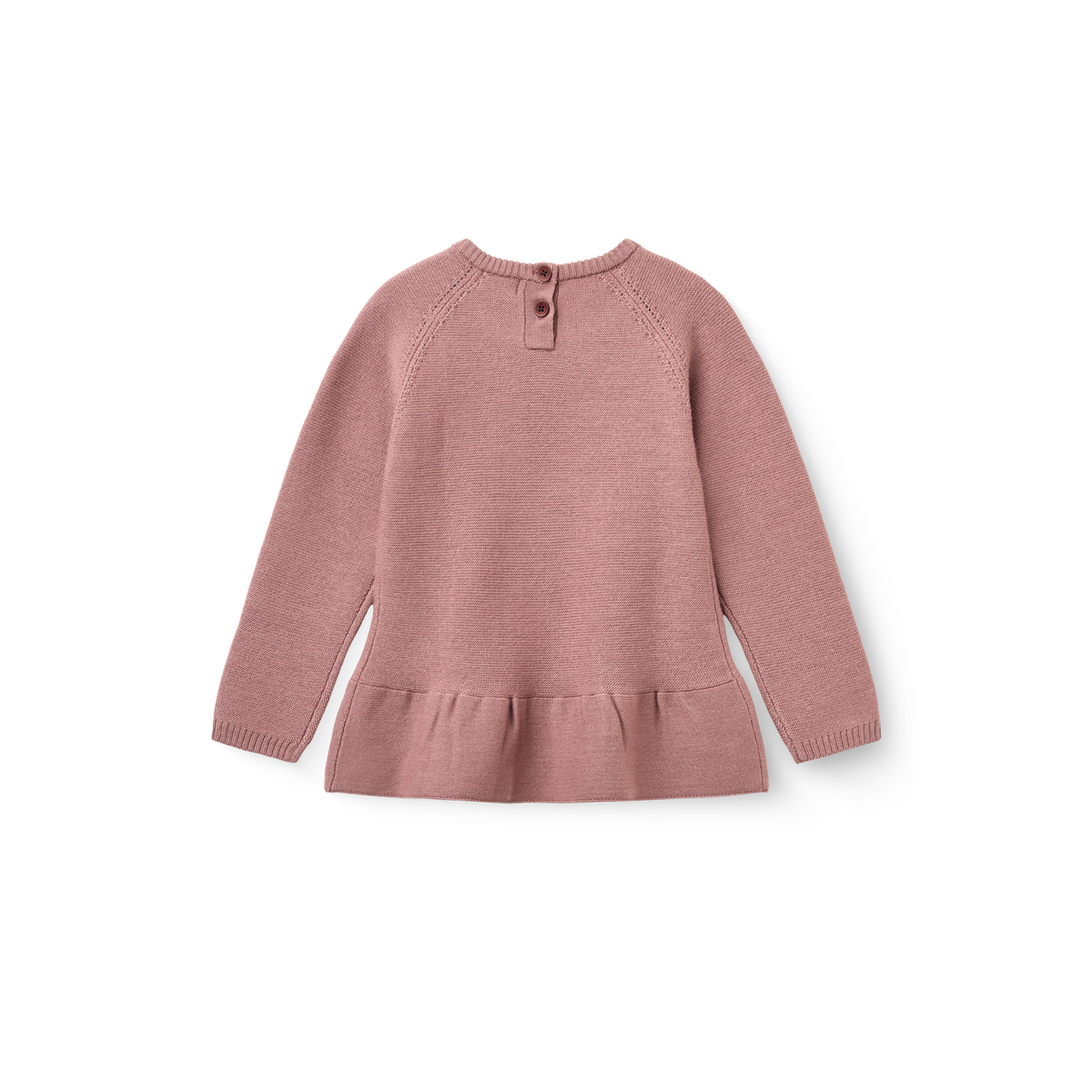 Gebreide trui met ruffel - Merino frill sweater - Winter Rose - 100% merino wol - Copenhagen Colors - achterkant