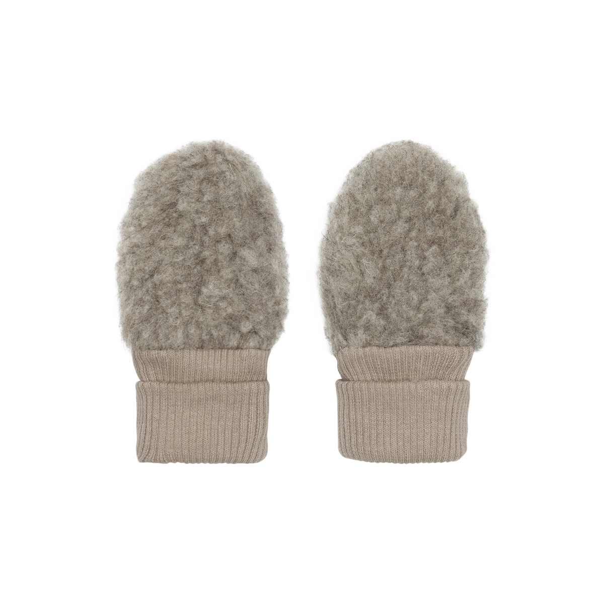 Baby wantjes - Wool teddy - Camel Melange - 100% wol - HUTTEliHUT