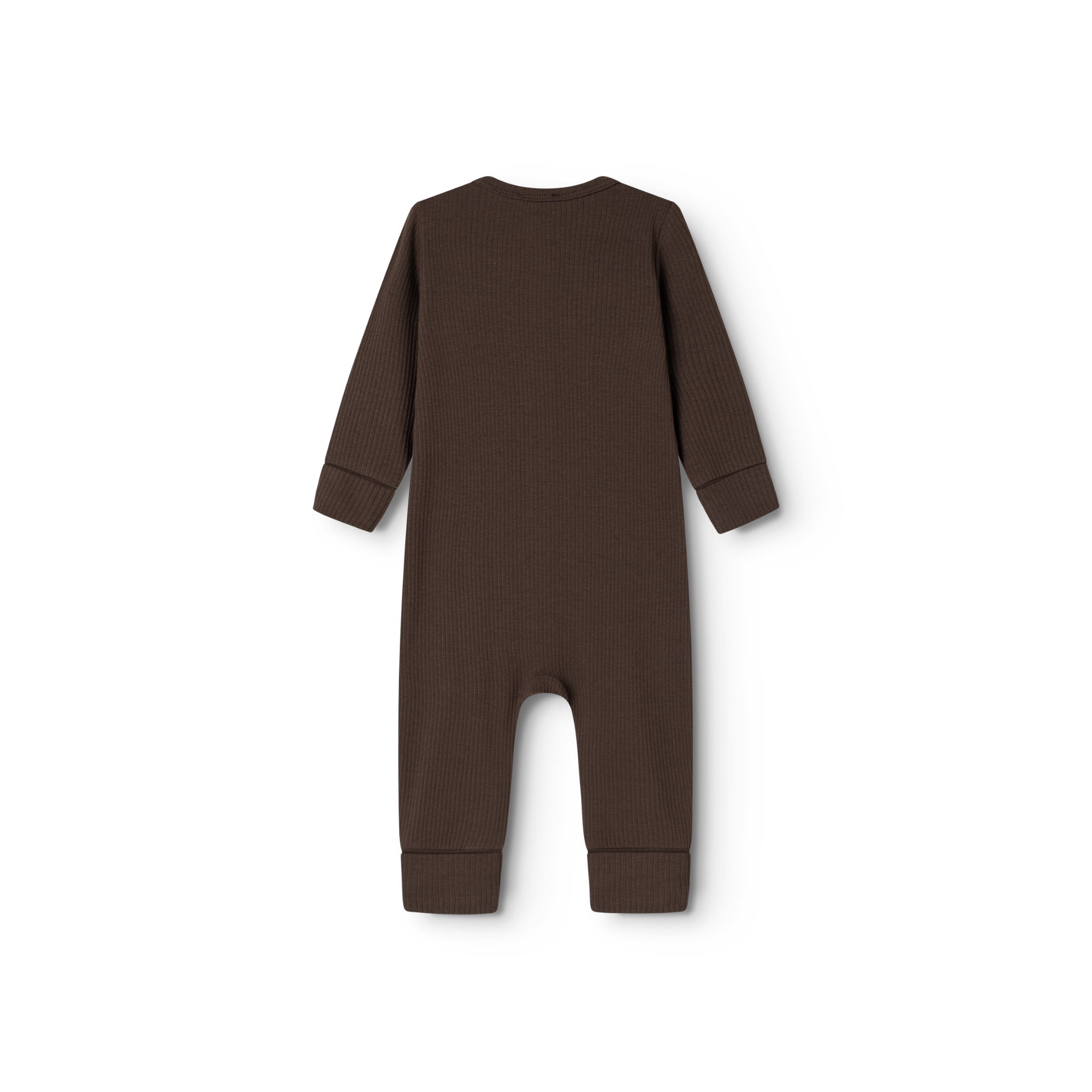 Baby boxpakje Rompy Zip met omslagvoetjes en wantjes - Biologisch katoen & modal - Dark Roast - MarMar Copenhagen - productfoto - afbeelding 4