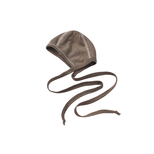 Tying bonnet extra long - Wool/Silk - Walnut - Engel Natur