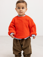Gebreide babytrui Torin B - Biologisch katoen - Grapefruit - MarMar Copenhagen - productfoto - afbeelding 2