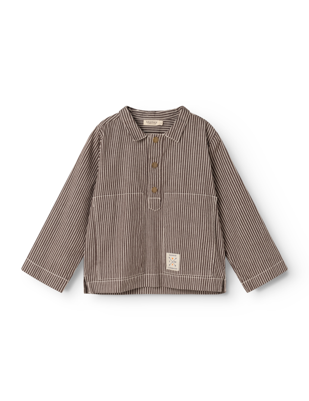 Overshirt Tovan - Soft Denim - Dark Brownie Stripe - MarMar Copenhagen