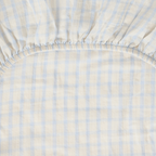 Hoeslaken - Muslin Fitted Sheet Junior - 70x140 - Biologisch katoen mousseline - Gingham Sky Blue - Garbo & Friends - Garbo&Friends - afbeelding 4