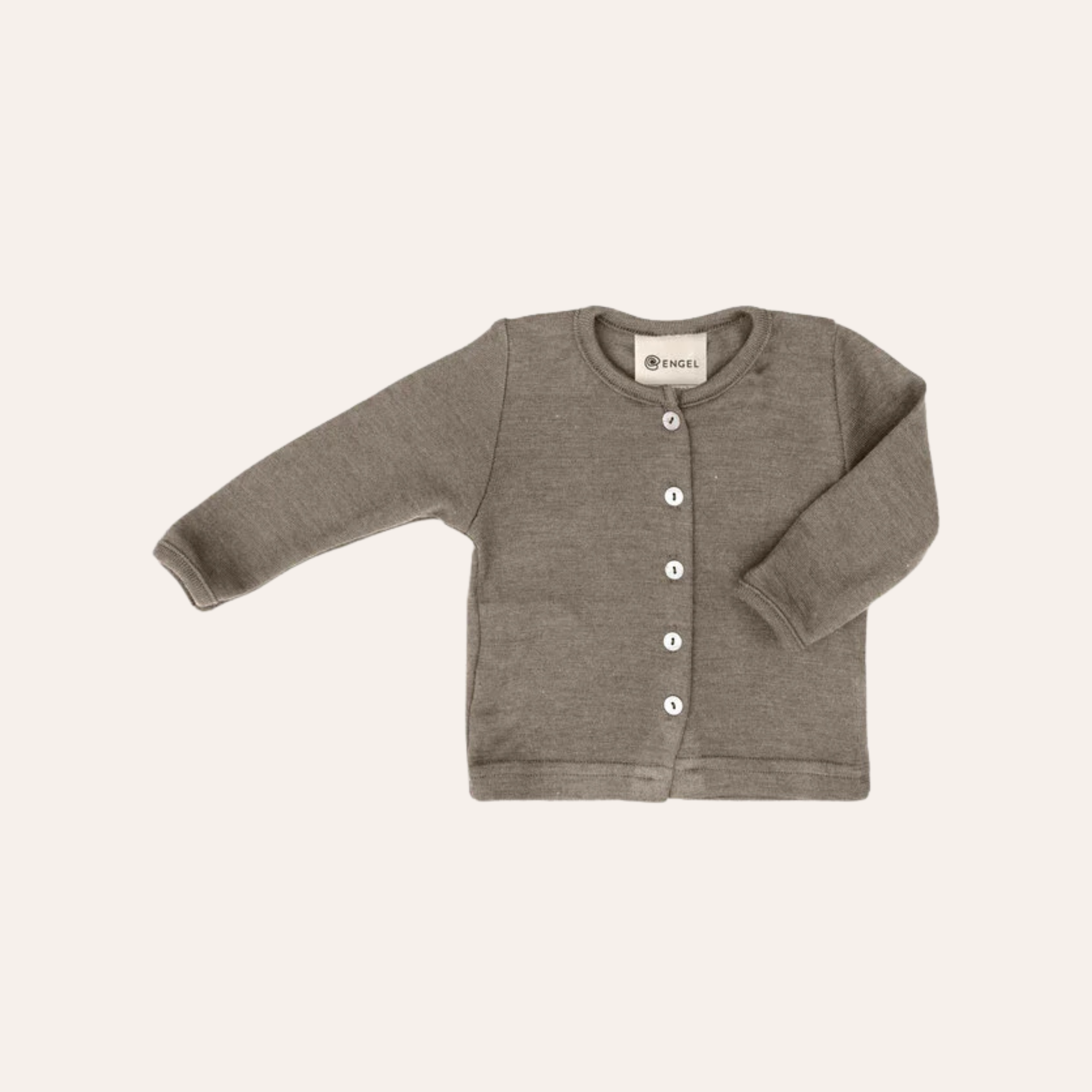 Babyvestje - Wol/Zijde - Walnut/Walnoot - Baby Cardigan - Engel Natur - productfoto