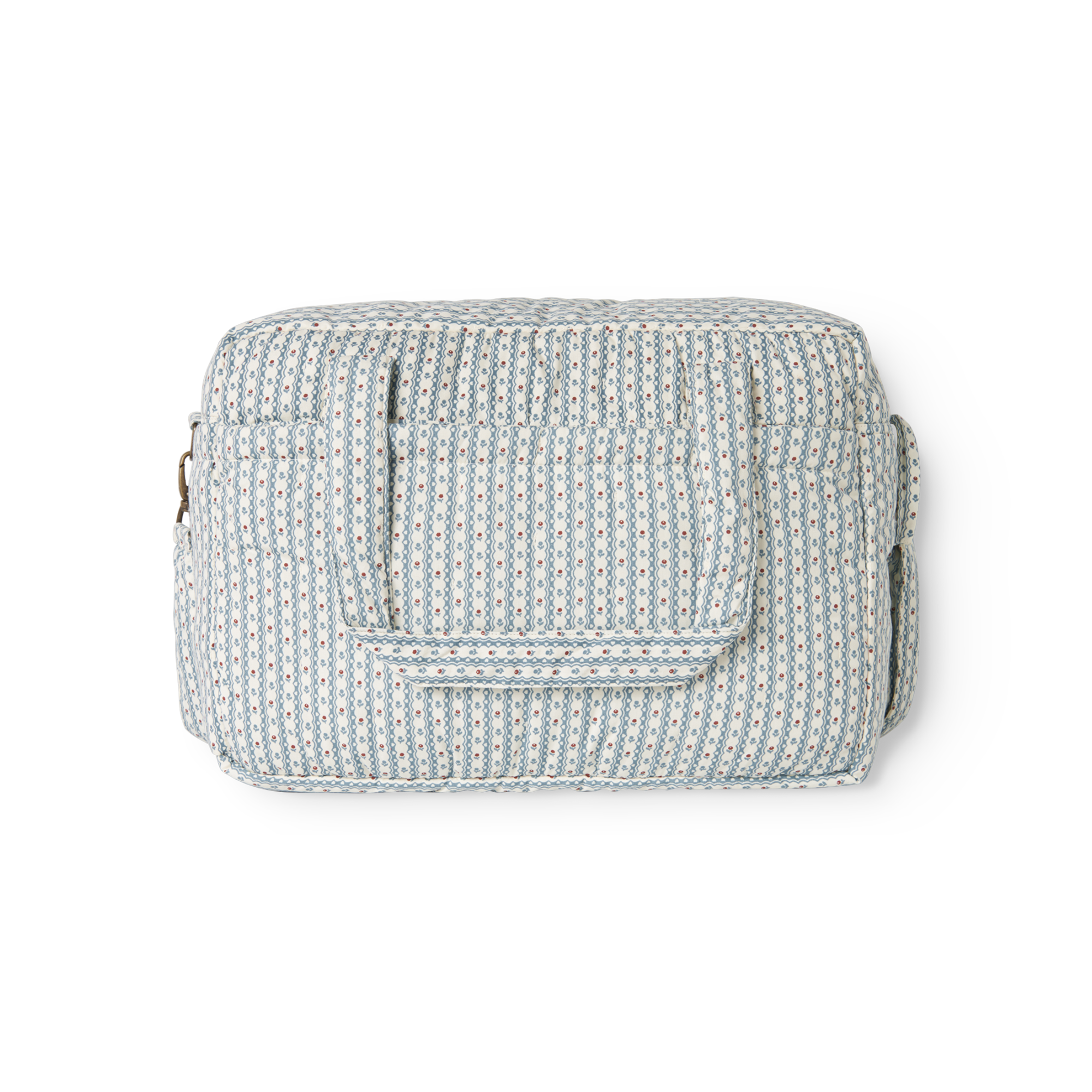 Luiertas/weekendtas - Floral Stripe - Biologisch katoen - MarMar Copenhagen - voorkant