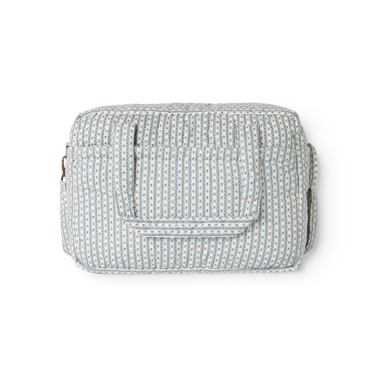 Diaper Bag/Weekend Bag - Floral Stripe - Organic Cotton - MarMar Copenhagen