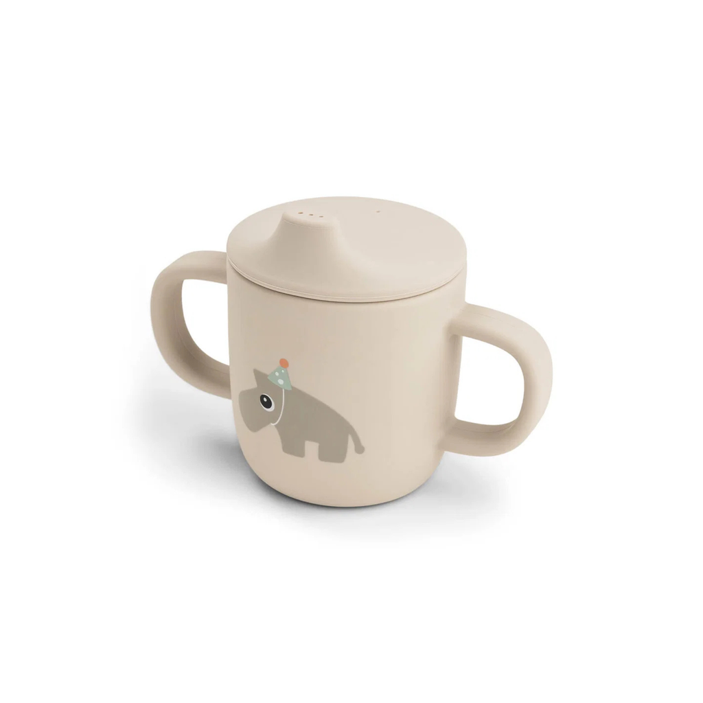 Siliconen drinkbeker met 2 handvatten - Tuitbeker - Celebration - Sand - Done by Deer - productfoto
