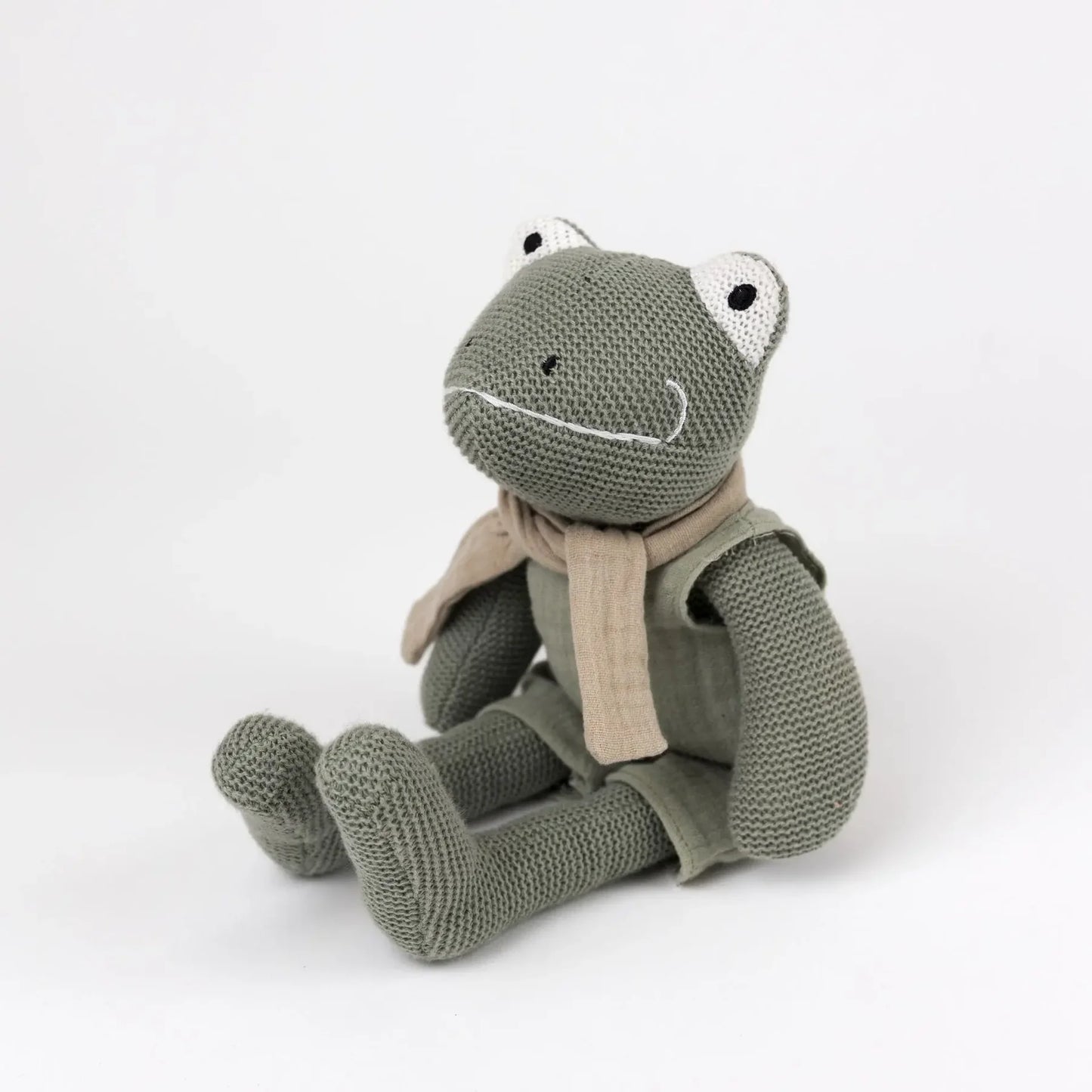 Frosch Jeremy - Baumwoll-Stofftier mit Rassel - Egmont Toys