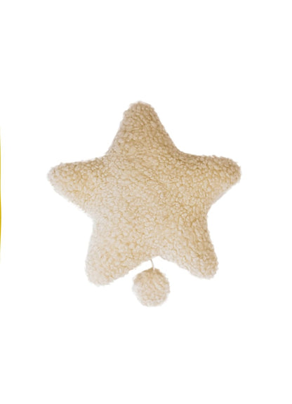 Muziekmobiel – Ster – Biologisch katoen – Handgemaakt - Mrs Ertha - voorzijde