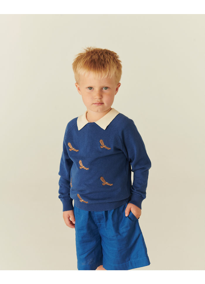 Dunne sweater Eagles - Biologisch katoen - Kobalt blauw - Copenhagen Colors - productfoto