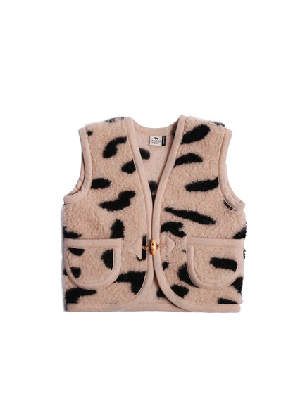 Wollen gilet - Bodywarmer Alpen Junior Gepard - Scheerwol - Alwero voor