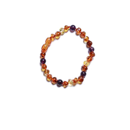 Alwero - Coni barnsteen armband baby - Amethyst - 14 cm - productfoto