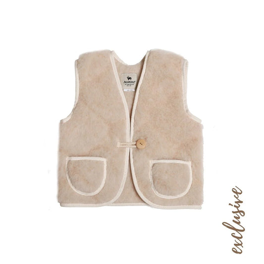 Wollen gilet - Bodywarmer Alpen Onion Junior - Scheerwol - Alwero voor